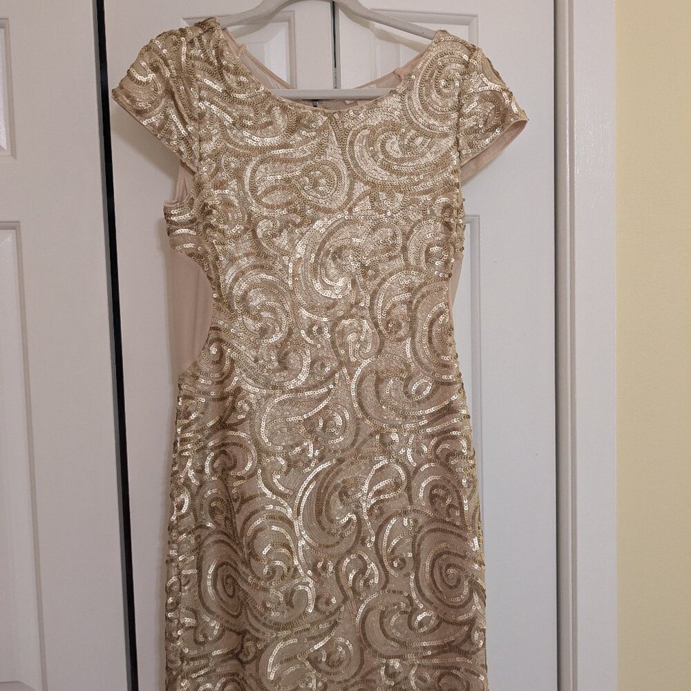 Soieblu brand Gold Sequin Midi Dress